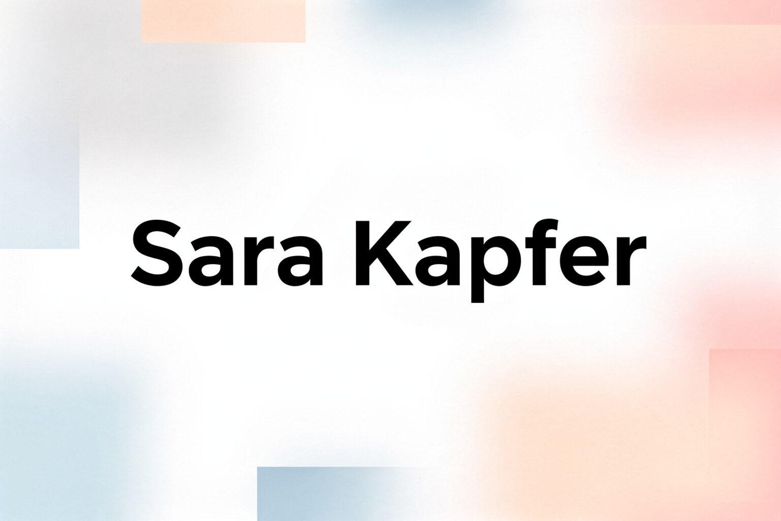 Sara Kapfer